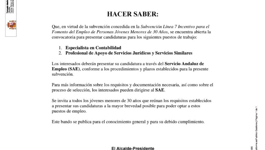 Selección de una plaza para especialista en contabilidad